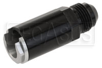 Click for a larger picture of EFI Adapter, 8AN Male to 1/2" Female QC, Black Aluminum