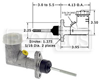 Click for a larger picture of Girling Aluminum Master Cylinder with Small Reservoir