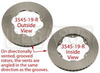 Large photo of Brake Rotor, Lola S2000, Directionally Vented, Grooved, Pegasus Part No. 3545-19-Side