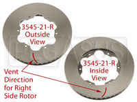 Large photo of Brake Rotor, DB2/DB5 w/LD65, Directionally Vented, Pegasus Part No. 3545-21-Side