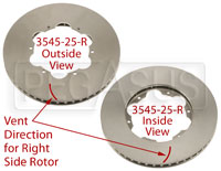 Large photo of Brake Rotor, DB4/RT4, Directionally Vented, Pegasus Part No. 3545-25-Side