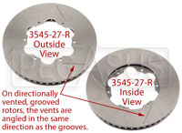 Large photo of Brake Rotor, DB4/RT4, Directionally Vented, Grooved, Pegasus Part No. 3545-27-Side