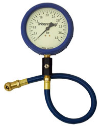 Click for a larger picture of Intercomp 4" Glow in Dark Tire Pressure Gauge, 0-4x .10 BAR