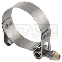 Click for a larger picture of Stainless T-Bolt Clamps for Racing Mufflers and other uses