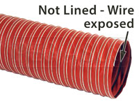 Large photo of High Temp 1-Ply Silicone Air Duct Hose, 450F, Orange Only, Pegasus Part No. 3621-Diameter-Length