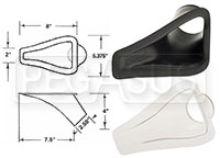 Click for a larger picture of Small NACA Duct (1 Outlet), for 2.5" Hose