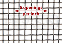 Click for a larger picture of Medium Mesh Stainless, #6 x .035 Wire (6 openings per inch)