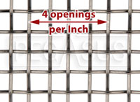 Large photo of Coarse Mesh Stainless, #4 x .047 Wire (4 openings per inch), Pegasus Part No. 3642-Size