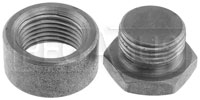 Click for a larger picture of Mild Steel Weld Fitting for O2 Sensor, 1/2" Reach w/Plug