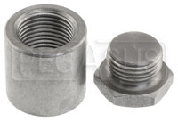 Click for a larger picture of Stainless Weld Bung for O2 Sensor, 1 Inch Long with Plug