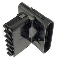 Large photo of Weather Pack 6-Pin Shroud Connector Body, Pegasus Part No. 4185-015