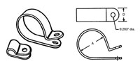 Click for a larger picture of Large Cable Clamp Assortment, 8 each, 9/16 thru 1 inch dia