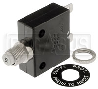 Click for a larger picture of 1/4" Quick Connect Push Button Circuit Breaker, 10 amp