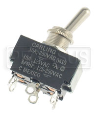 Large photo of Toggle Switch, DPDT On-Off-On 15 amp, Solder Lug Terminals, Pegasus Part No. 4424