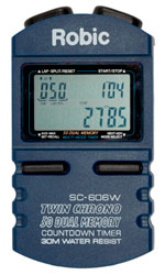 Click for a larger picture of Robic SC-606W Handheld Stopwatch with 50 Lap Dual Memory