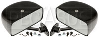 Click for a larger picture of Club Series Rectangular Flat Mirrors, Carbon Fiber, Pair