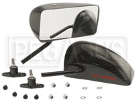 Click for a larger picture of CIS GT Series Convex Mirrors, Carbon Fiber, Angle Stems, Pr