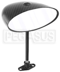 Click for a larger picture of Super Elliptical Carbon Fiber Convex Mirror, Str. Stem, EA