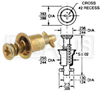 Click for a larger picture of Camloc 27S3 Light Duty Stud, Flush Head, Cross Recess
