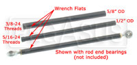 Large photo of Aluminum Kart Tie Rod - specify size & length, Pegasus Part No. 9958-Size-Length