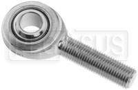 Click for a larger picture of Stainless Steel Rod End, Male Threaded Shank, PTFE Lined