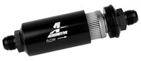 Click for a larger picture of In-Line Fuel Filter, 40 Micron Stainless, 10AN Male, Black