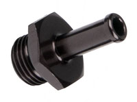 Click for a larger picture of Black Aluminum 7mm Hose Barb to -6 ORB Male Adapter