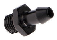 Click for a larger picture of Black Aluminum 5/16" (8mm) Hose Barb to -4 ORB Male Adapter