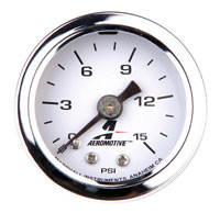 Click for a larger picture of Aeromotive Compensated Fuel Pressure Gauge, 0-15psi, 1/8 NPT