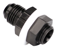 Click for a larger picture of Fuel Return Fitting Kit, 6AN Male to -6 Bulkhead, Black