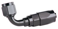 Click for a larger picture of Aeromotive Black Aluminum Swivel Hose End, 6AN, 90 Degree