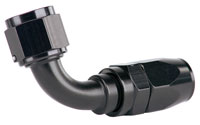 Click for a larger picture of Aeromotive Black Aluminum Swivel Hose End, 10AN, 90 Degree