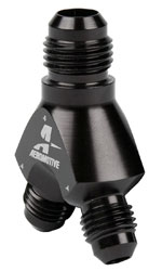 Click for a larger picture of Aeromotive Y-Block, 6AN Male Inlet, 4AN Male Outlets
