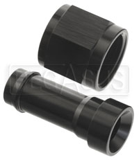 Click for a larger picture of Black Aluminum 1/2" Barbed Hose End, 8AN Female, Straight