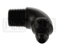 Click for a larger picture of 1/2 NPT Male to 6AN Male 90° Full Flow Elbow, Black Alum