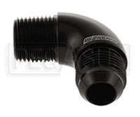 Click for a larger picture of 1/2 NPT Male to 10AN Male 90° Full Flow Elbow, Black Alum