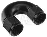 Click for a larger picture of AN Female Swivel 180 Degree Coupler, Full Flow Style