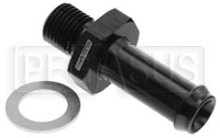 Click for a larger picture of Aluminum M10x1.00 Male to 3/8" Hose Barb Fuel Pump Adapter