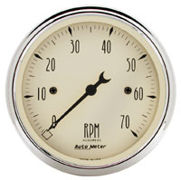 Click for a larger picture of Auto Meter 3-1/8" Tachometer- 7K RPM, Antique Beige