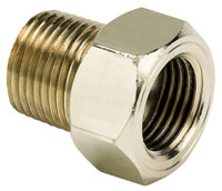 Large photo of 3/8 NPT Mechanical Temperature Gauge Adapter, Brass, Pegasus Part No. AM2263