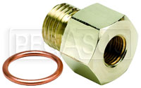 Click for a larger picture of 1/8 NPT Female to M14x1.5 Male Pressure Gauge Adapter, Brass