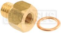 Click for a larger picture of 1/8 NPT Female to M12x1.75 Male Pressure Gauge Adapter,Brass