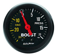 Click for a larger picture of Z Series 2 inch Boost Gauge with 10 foot nylon tubing kit