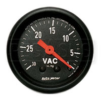 Click for a larger picture of Z Series 2 inch Vacuum Gauge with 10 foot nylon tubing kit