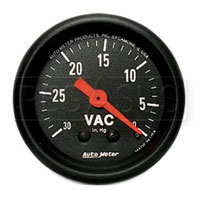 Large photo of Z Series 2 inch Vacuum Gauge with 10 foot nylon tubing kit, Pegasus Part No. AM2610