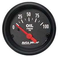 Large photo of Z Series 2 inch Oil Pressure Gauge, 100psi, Electric, Pegasus Part No. AM2634