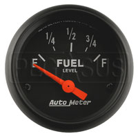 Click for a larger picture of Z Series 2 inch Fuel Level Gauge, 0-90 Ohm