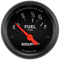 Click for a larger picture of Z Series 2 inch Fuel Level Gauge, 73 -10 Ohm
