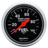 Click for a larger picture of Sport Comp 2" Fuel Pressure Gauge, 100 psi Mechanical