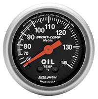 Click for a larger picture of Sport Comp 2" Oil Temp Gauge, 60-140C, 6ft